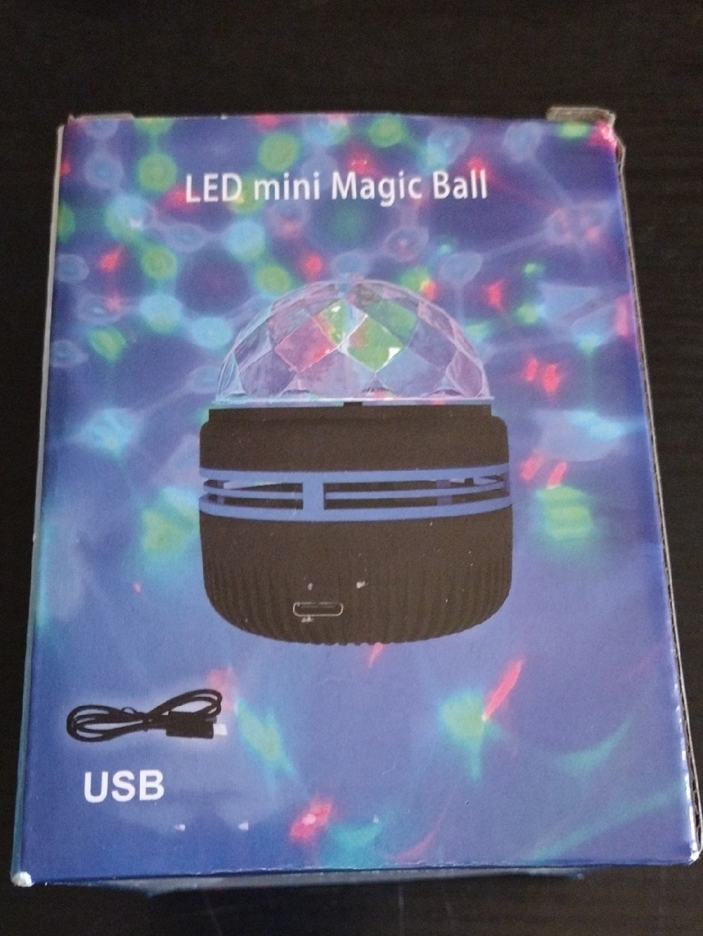 LED Mini Magic Ball USB Party Light - Black